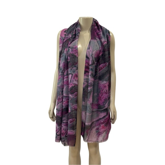 Neiman Marcus Pink and Gray Modal Scarf - Picture 1 of 6